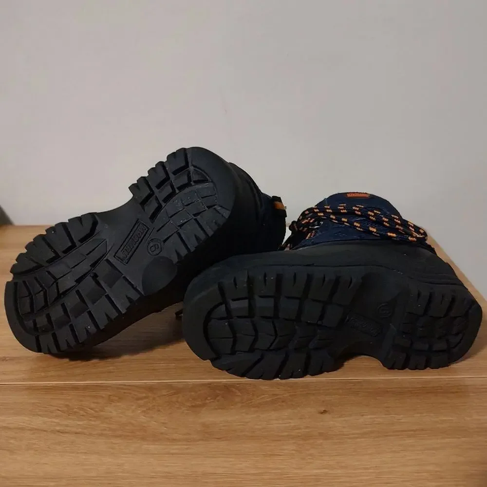 Khombu Kids Snow Boots Size 9M Orange Blue Black Waterproof Winter Rain Boots